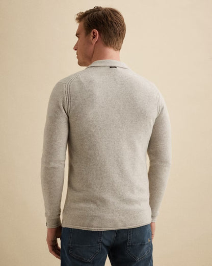 Trui wol met ritssluiting - beige