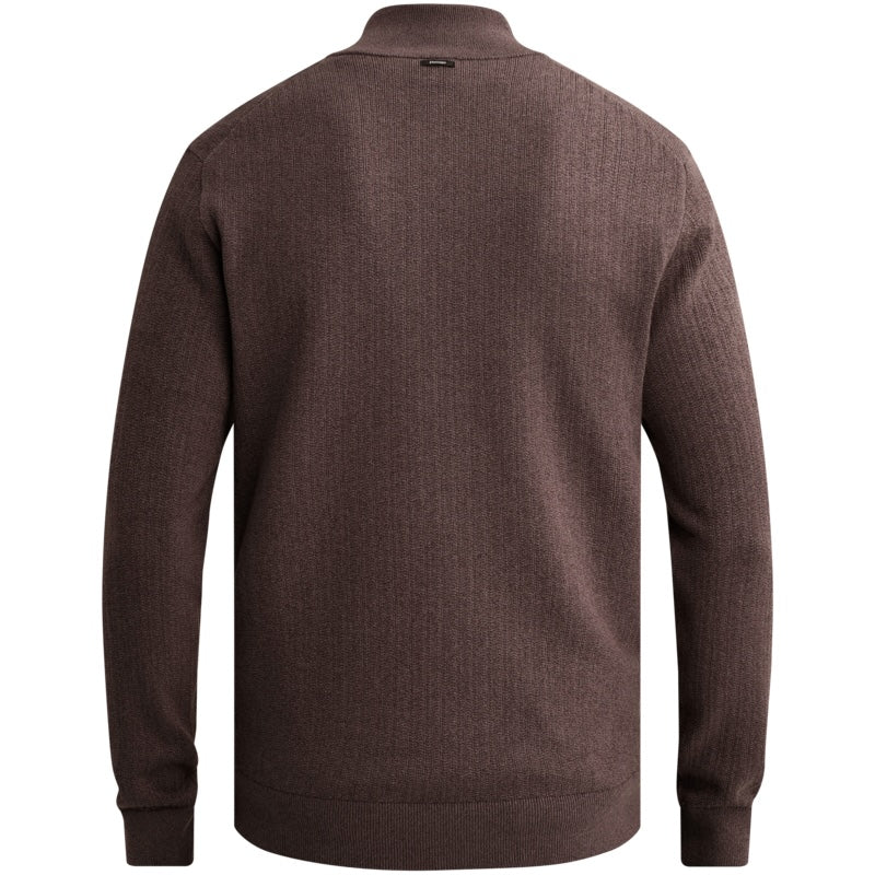 Trui met halve rits - aubergine