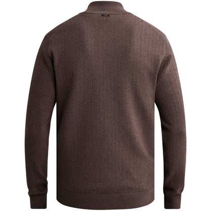 Trui met halve rits - aubergine