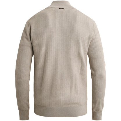 Trui met halve rits - beige/grijs