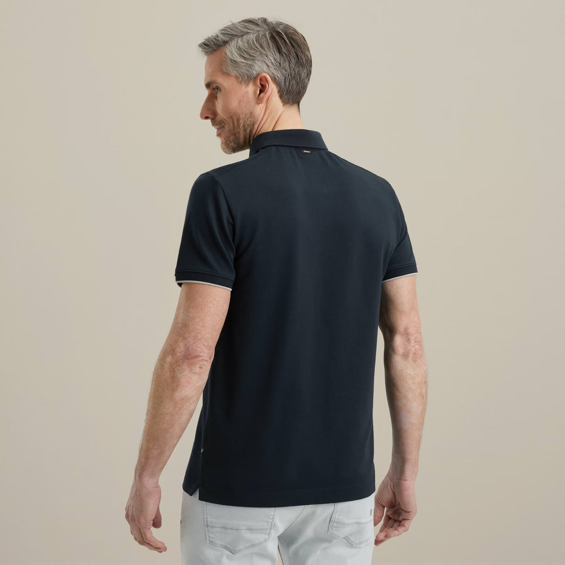 Polo pique met stretch - blauw