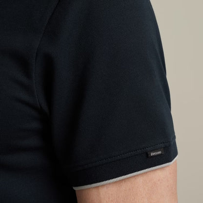 Polo pique met stretch - blauw