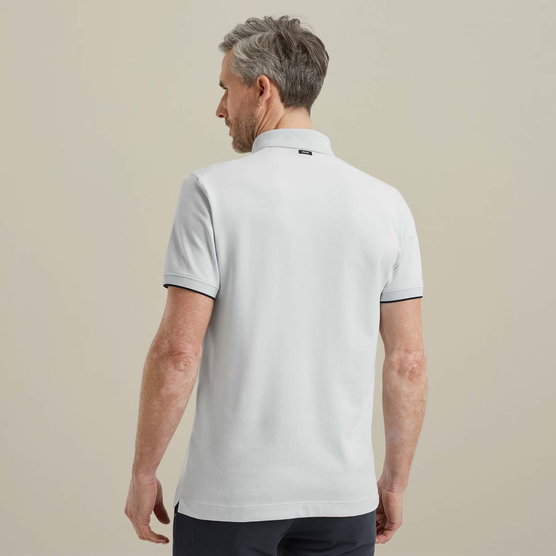 Polo pique met stretch - lichtblauw