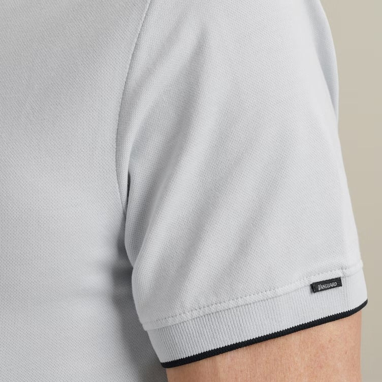 Polo pique met stretch - lichtblauw
