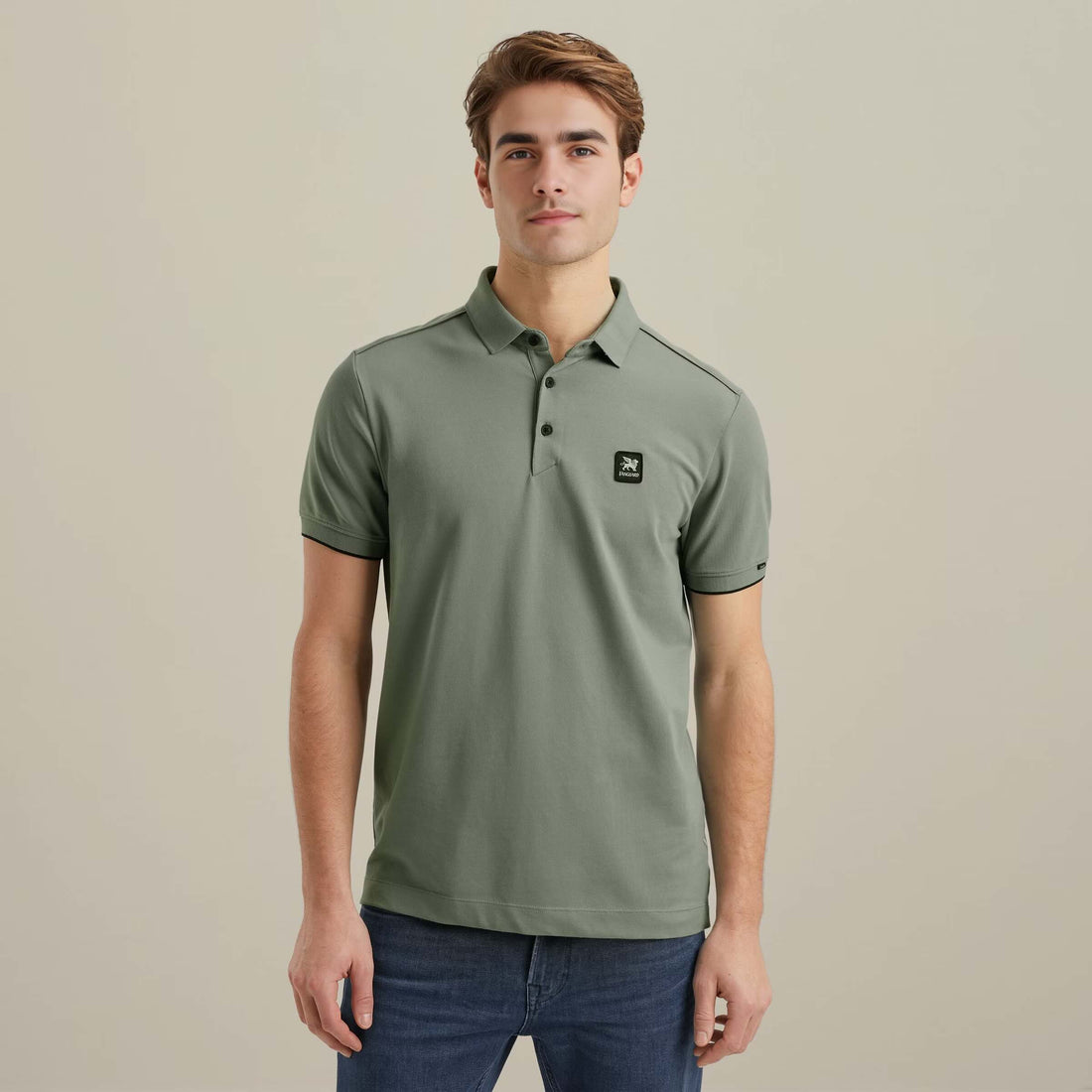 Polo pique met stretch - groen