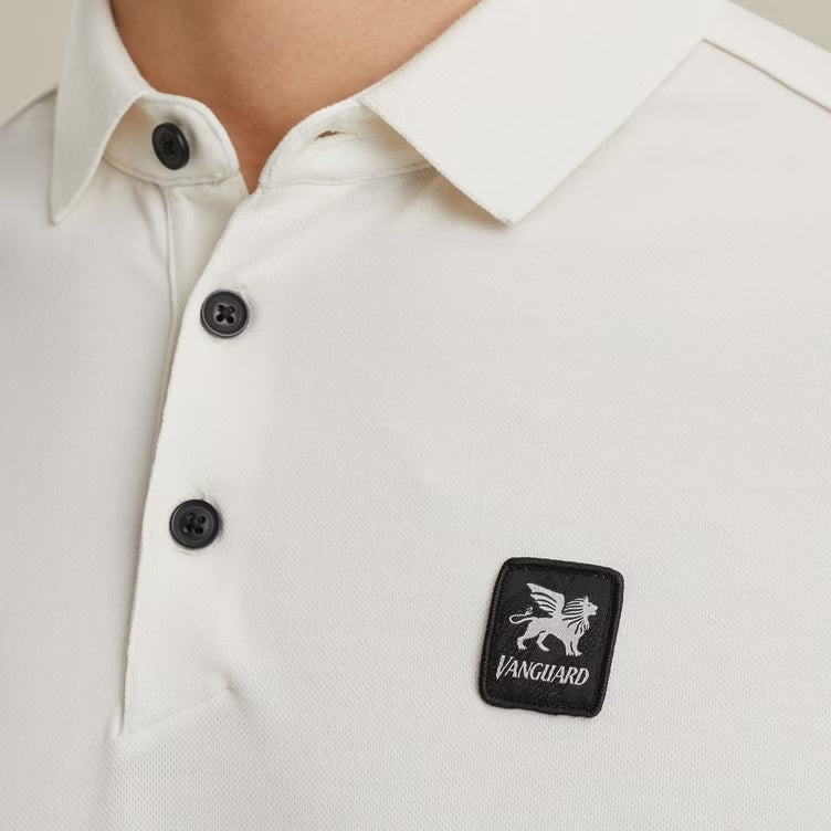 Polo pique met stretch - wit