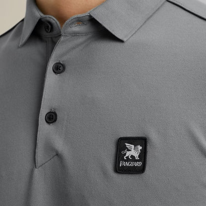 Polo pique met stretch - grijs