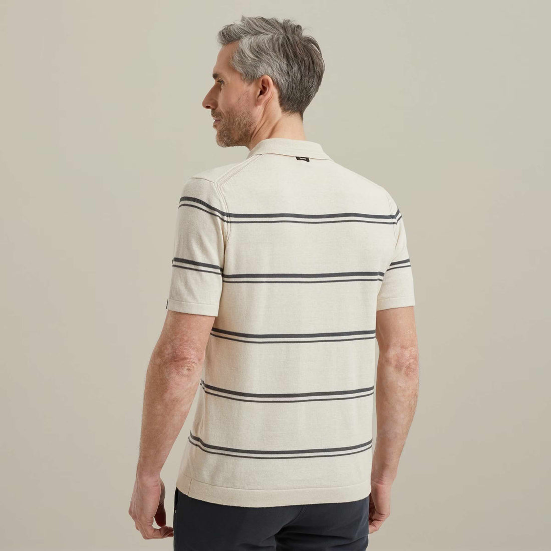 Polo streepdesign - beige