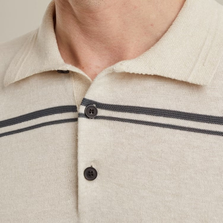 Polo streepdesign - beige