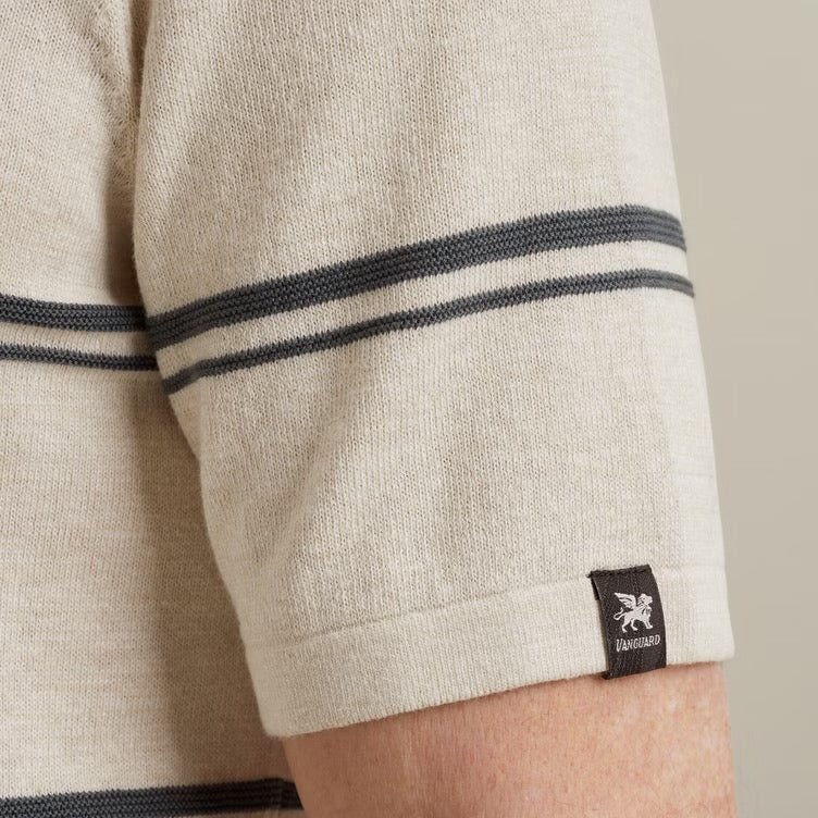 Polo streepdesign - beige