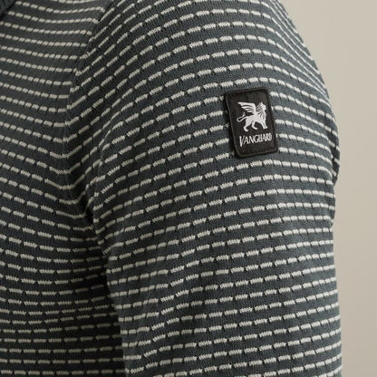 Polo met jacuardpatroon - grijs
