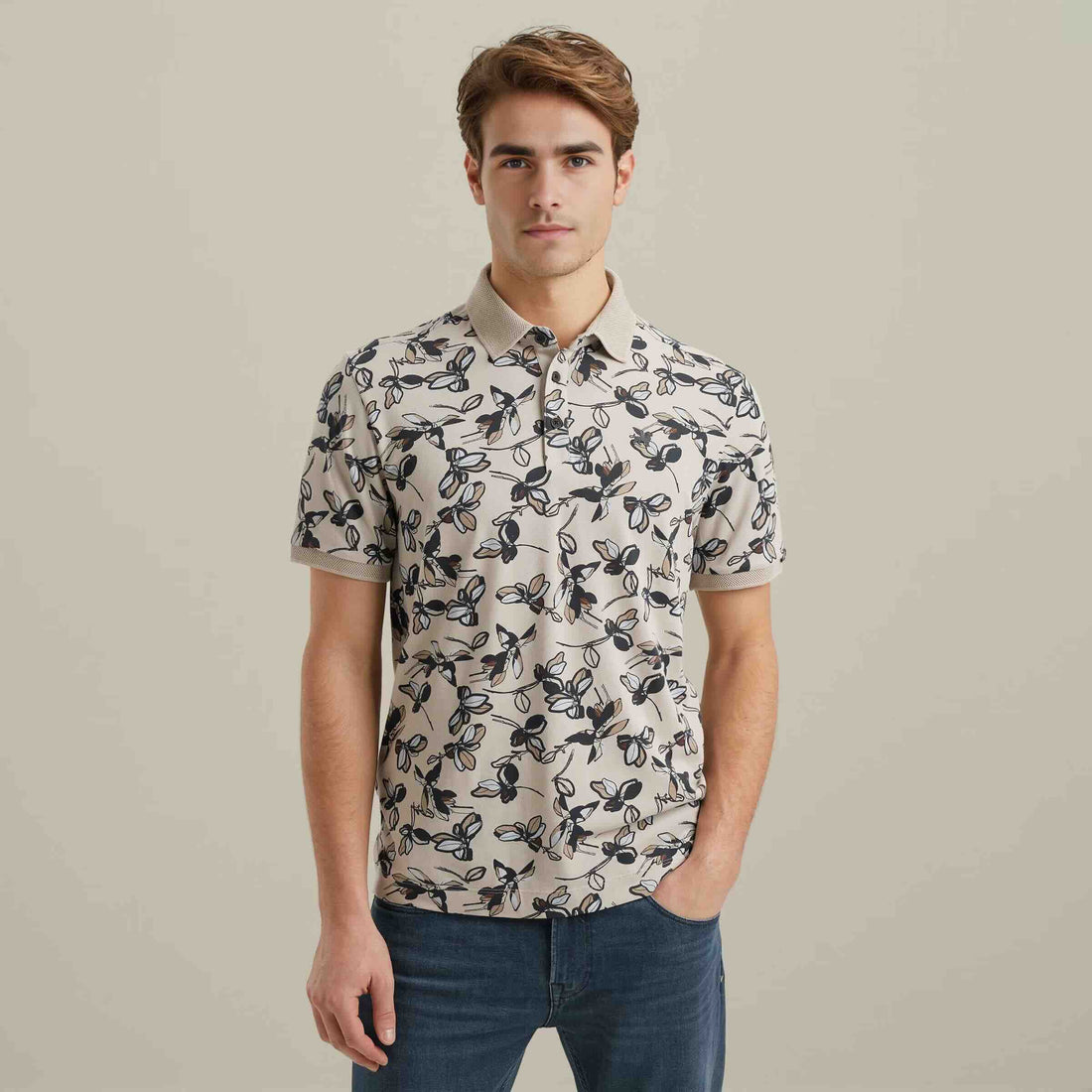 Polo allover print - beige