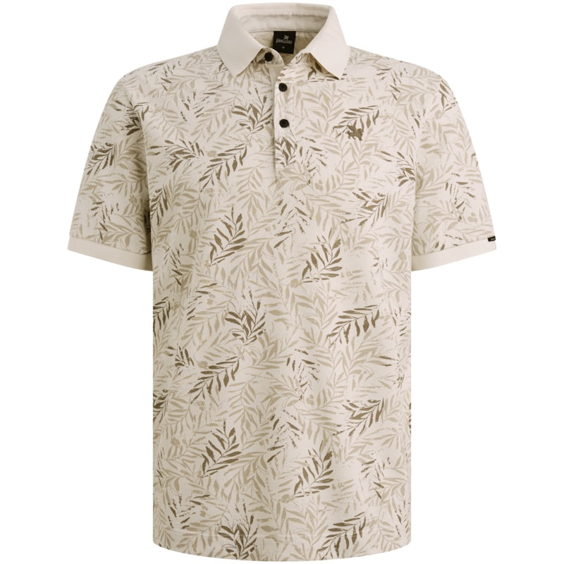 Polo met allover print - wit