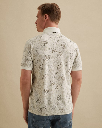 Polo met allover print - wit