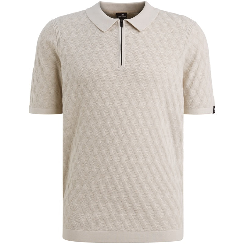 Polo met structuur - beige