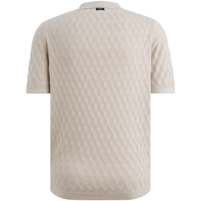Polo met structuur - beige