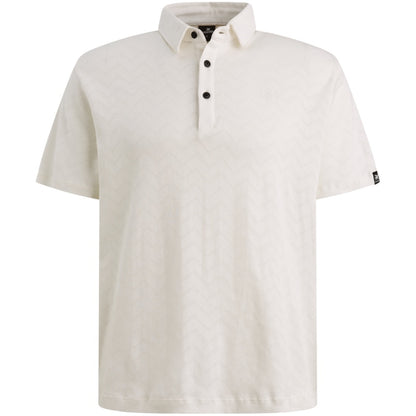 Polo met jacquardpatroon - beige