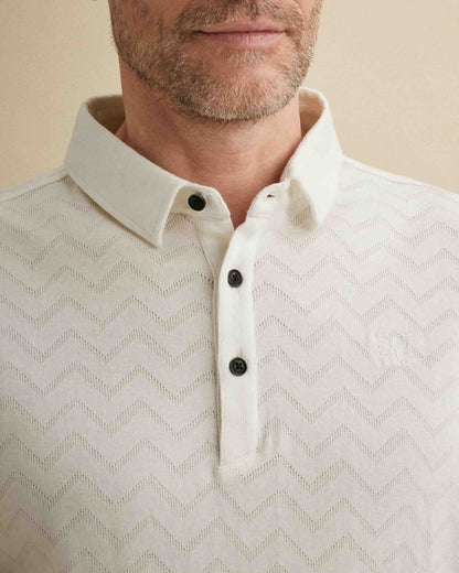 Polo met jacquardpatroon - beige