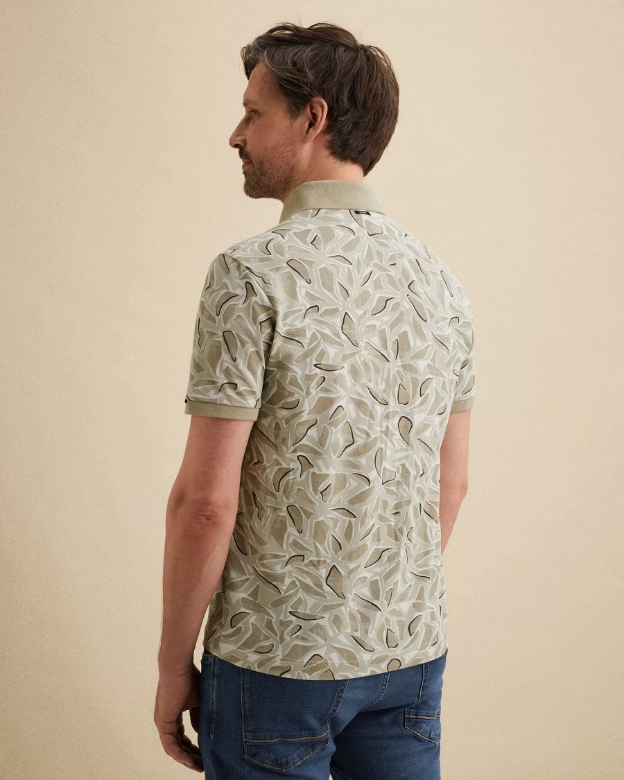 Polo met patroon - beige