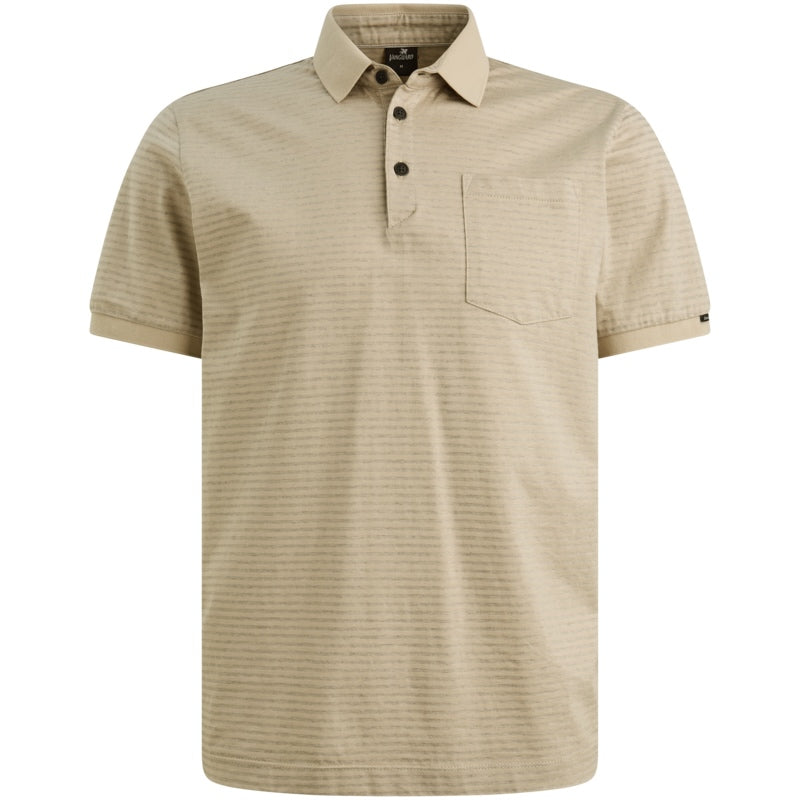 Polo met streeppatroon - beige