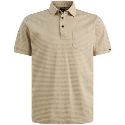 Polo met streeppatroon - beige