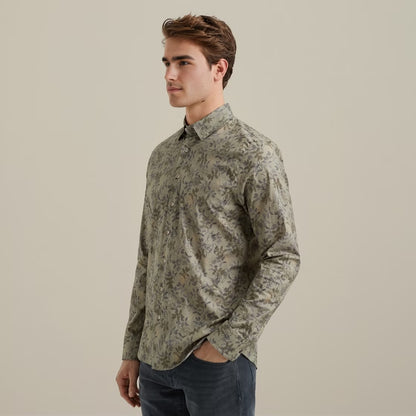 Overhemd met allover print - groen