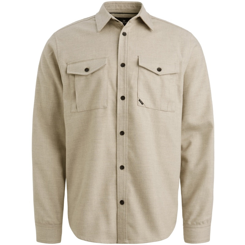 Overshirt met knopen - beige