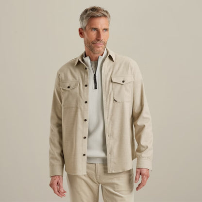 Overshirt met knopen - beige