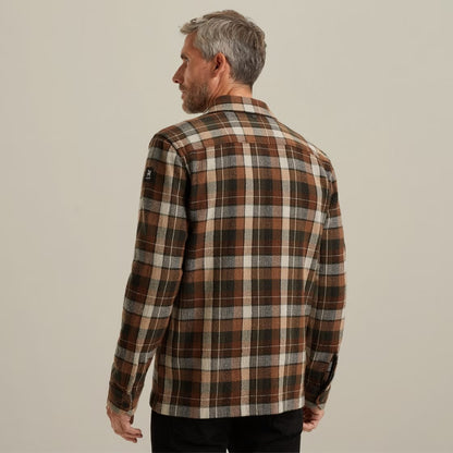 Overshirt geruit met knopen - bruin