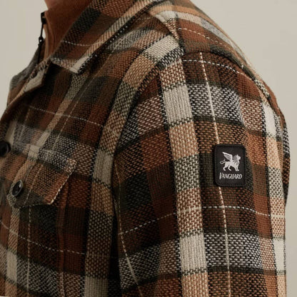 Overshirt geruit met knopen - bruin