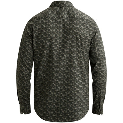 Overhemd buttondown met allover print - groen