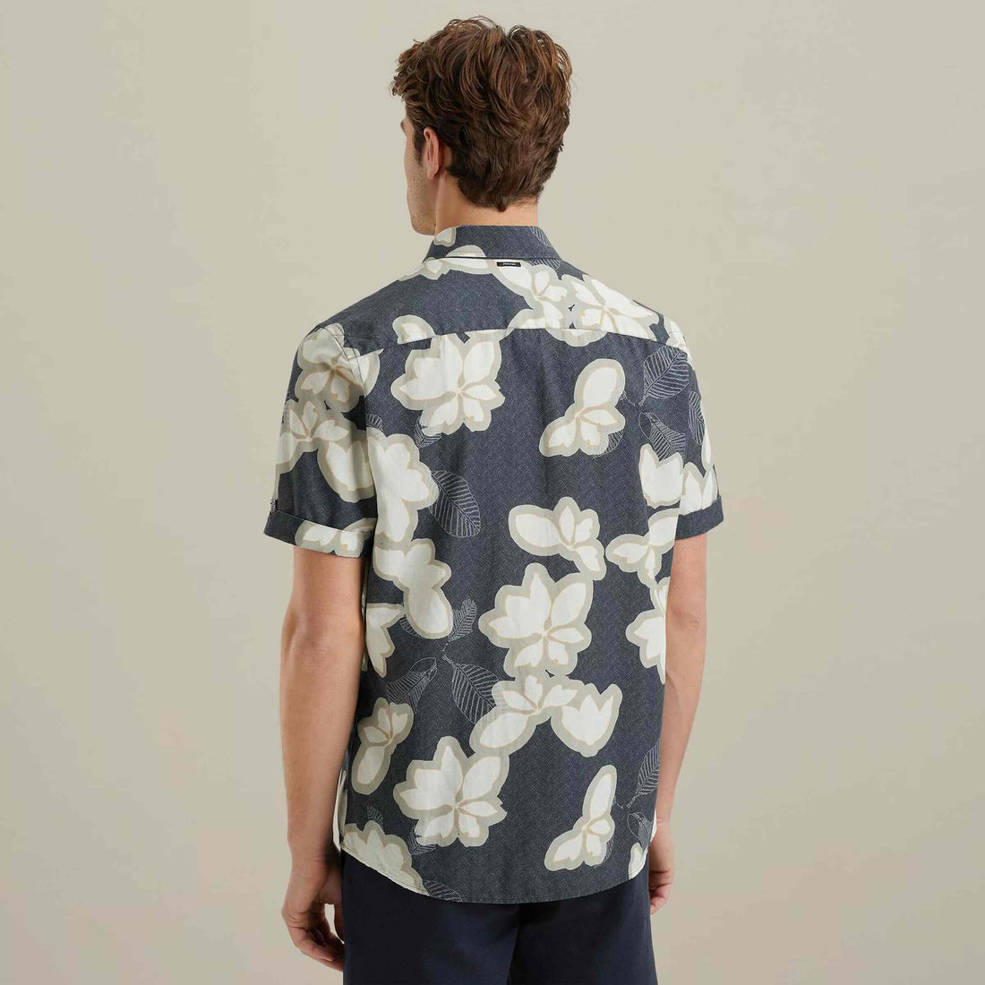 Overhemd met allover print - blauw