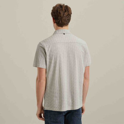 Overhemd jersey - beige/wit