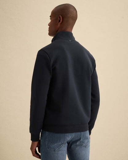 Vest sweat met rits en zakken - blauw