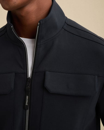 Vest sweat met rits en zakken - blauw