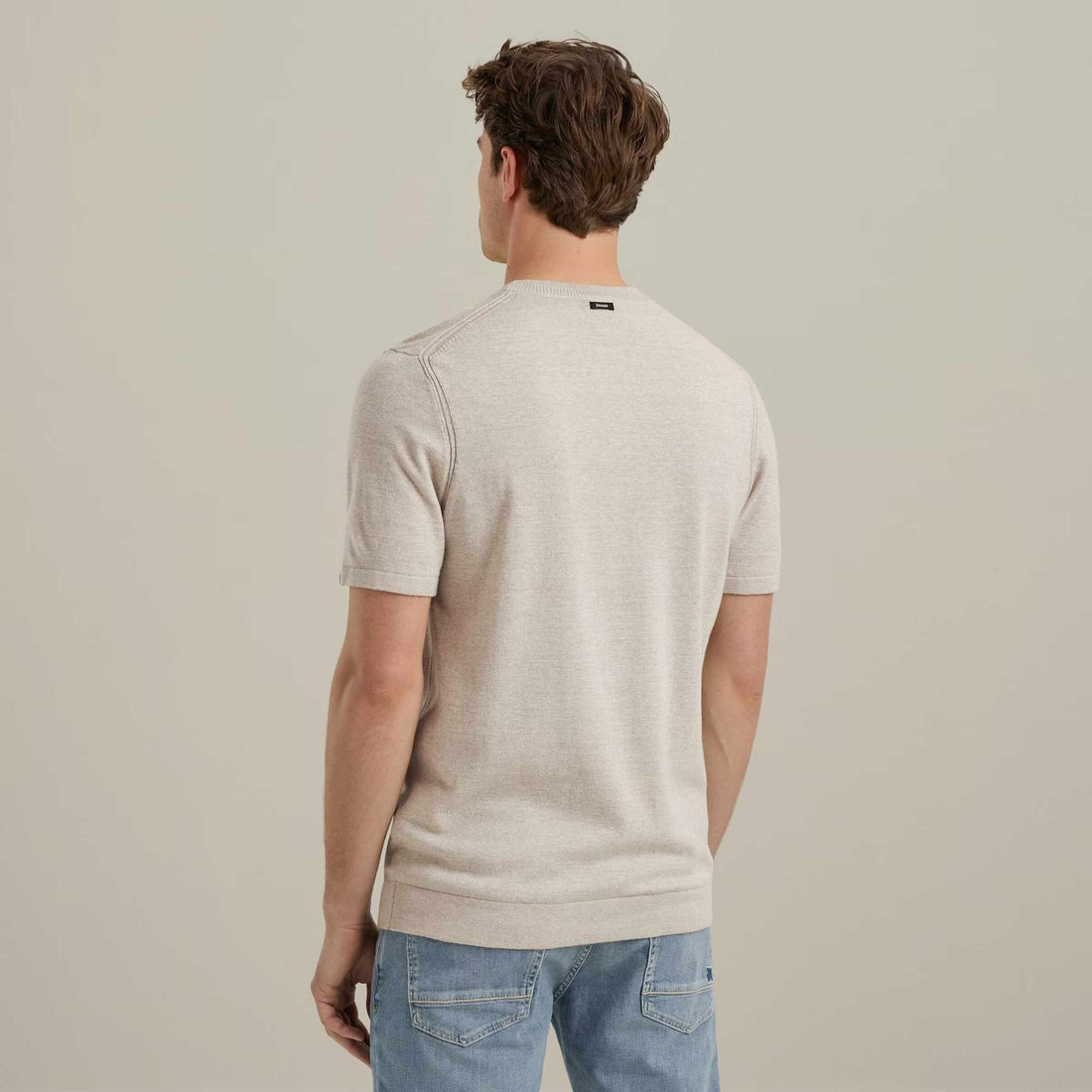T-Shirt gebreid - beige