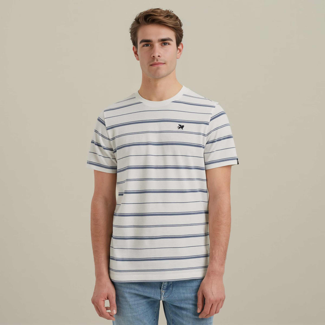 T-Shirt gestreept - wit
