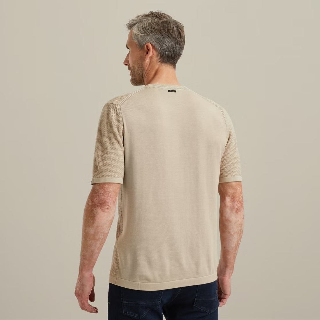 T-Shirt met structuur - beige