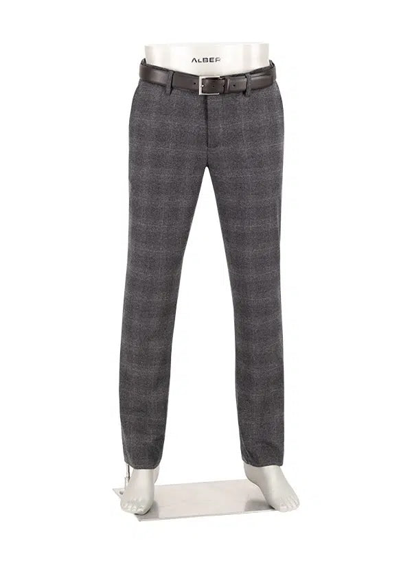 Chino Barista stretch ruitje - grijs