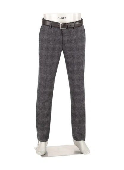 Chino Barista stretch ruitje - grijs