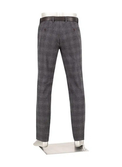 Chino Barista stretch ruitje - grijs