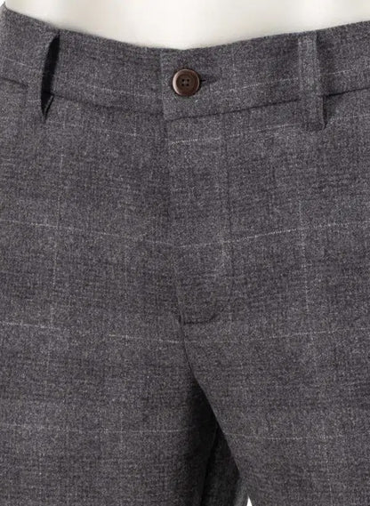 Chino Barista stretch ruitje - grijs