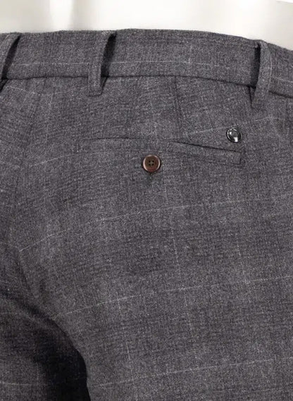 Chino Barista stretch ruitje - grijs