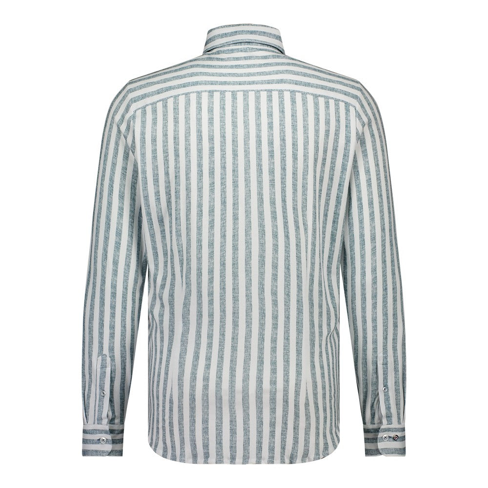 Overhemd streep - groe / wit