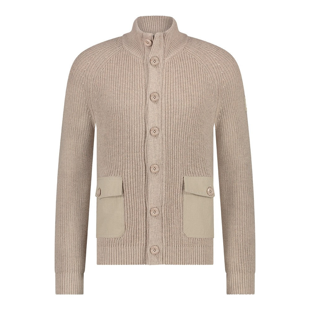 Vest met zakken en rits - beige-