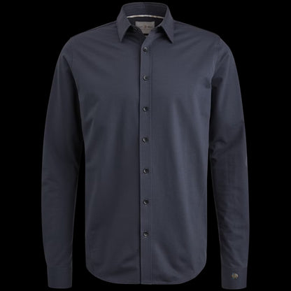 Overhemd twill jersey - blauw