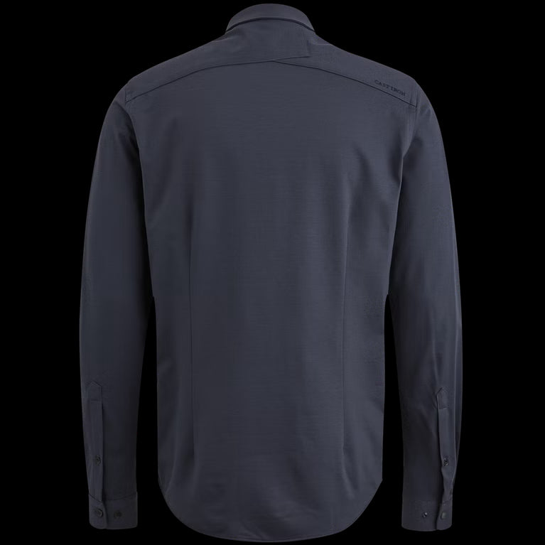 Overhemd twill jersey - blauw