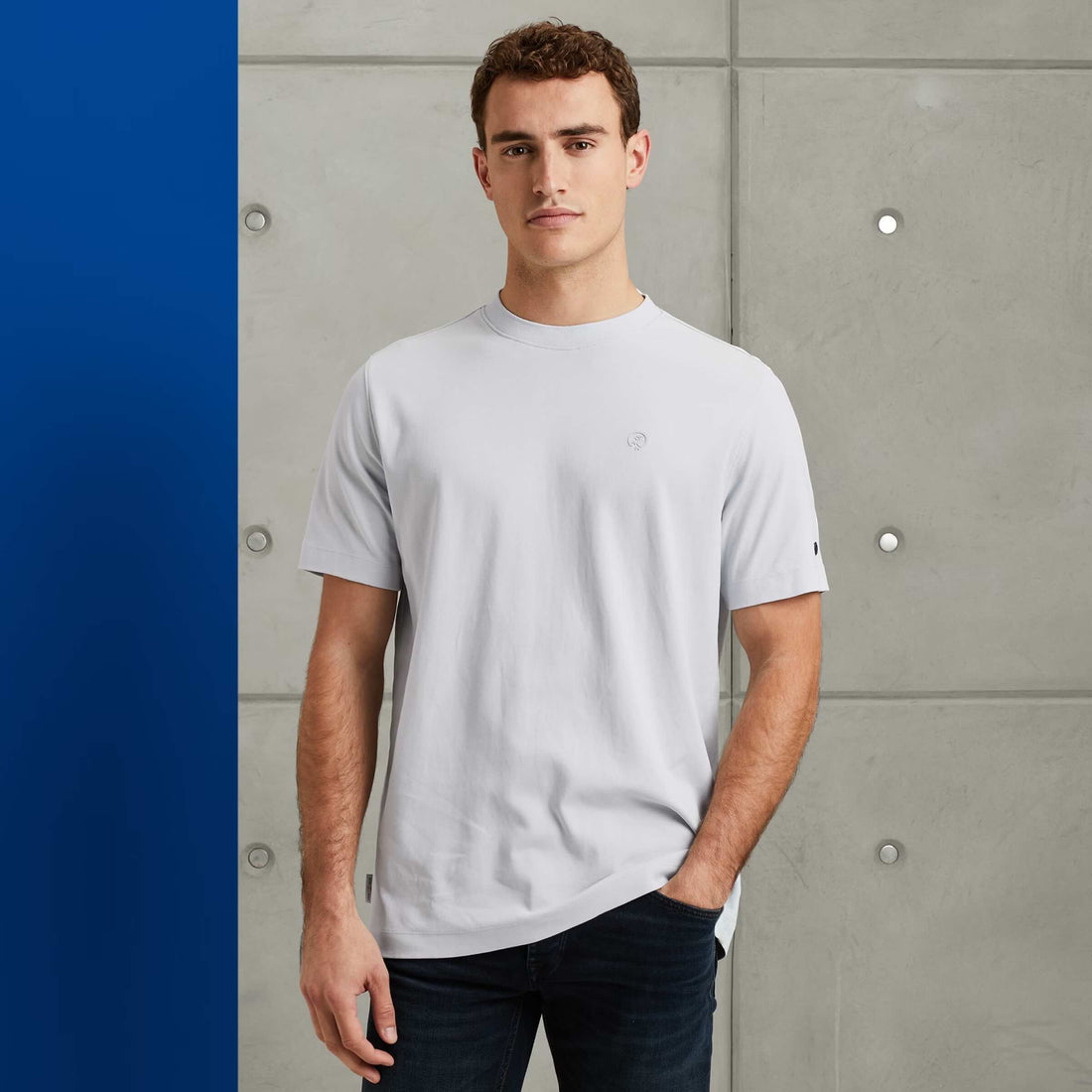 T-shirt ronde hals - blauwgrijs