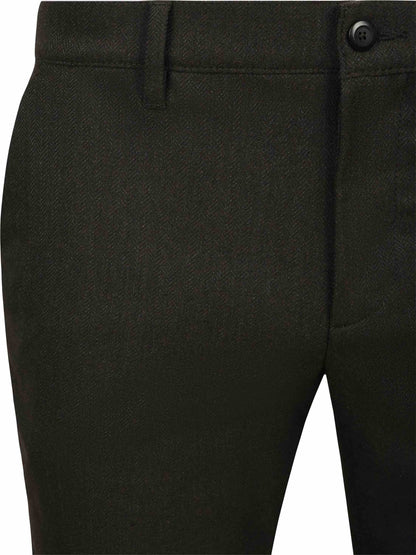 Chino Lou stretch visgraat - bruin