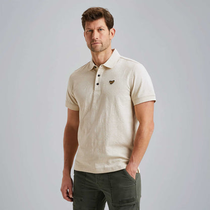 Polo jacquardpatroon - beige